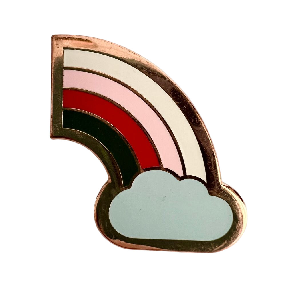 Pintrill 2017 Rainbow and Cloud Enamel Pin on Gold Tone Backing